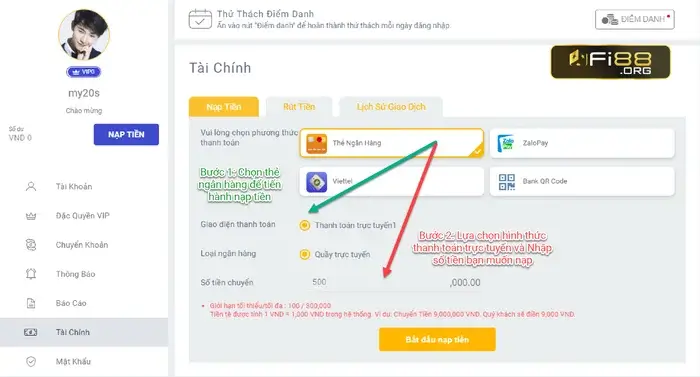 Gửi tiền Fi88