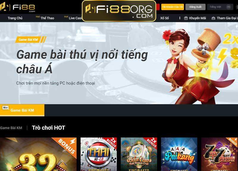 Đánh bài online Fi88 Sân game trả thưởng cực cao cực nhanh