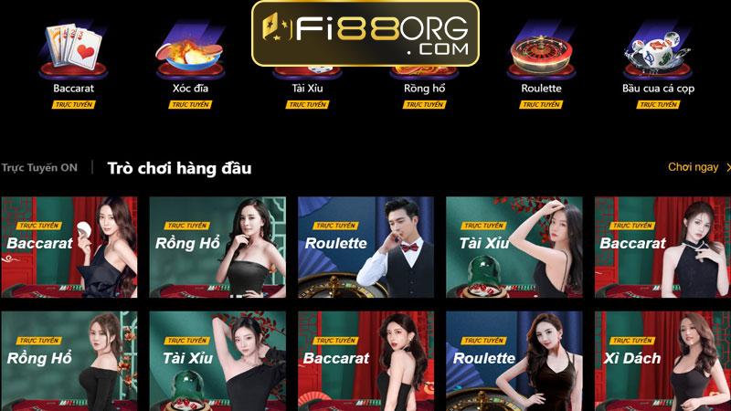 Đa dạng trò chơi tại Casino ON Fi88