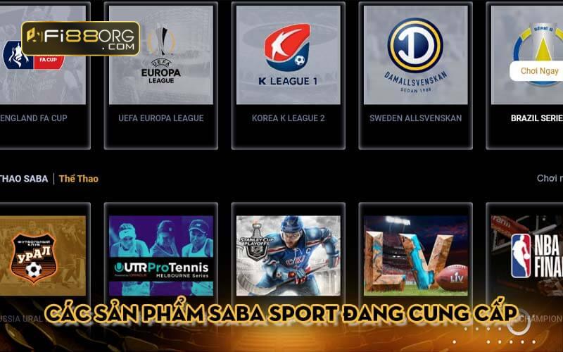 Các sản phẩm SABA Sport đang cung cấp