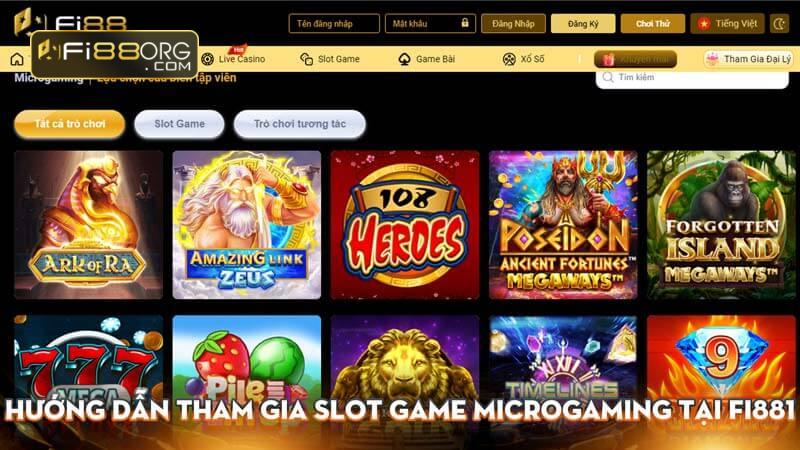 Hướng dẫn tham gia Slot game Microgaming tại Fi881