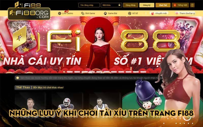 Những lưu ý khi chơi Tài Xỉu trên trang Fi88